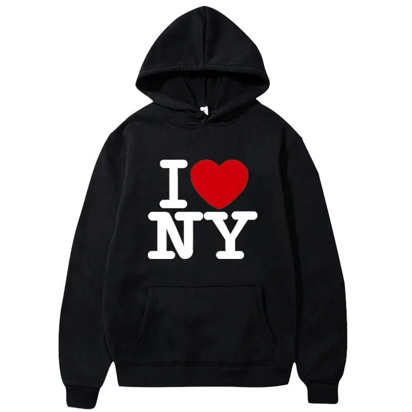 Winter Clothing New York - 나는 뉴욕을 사랑합니다 Pritned 후드 여성