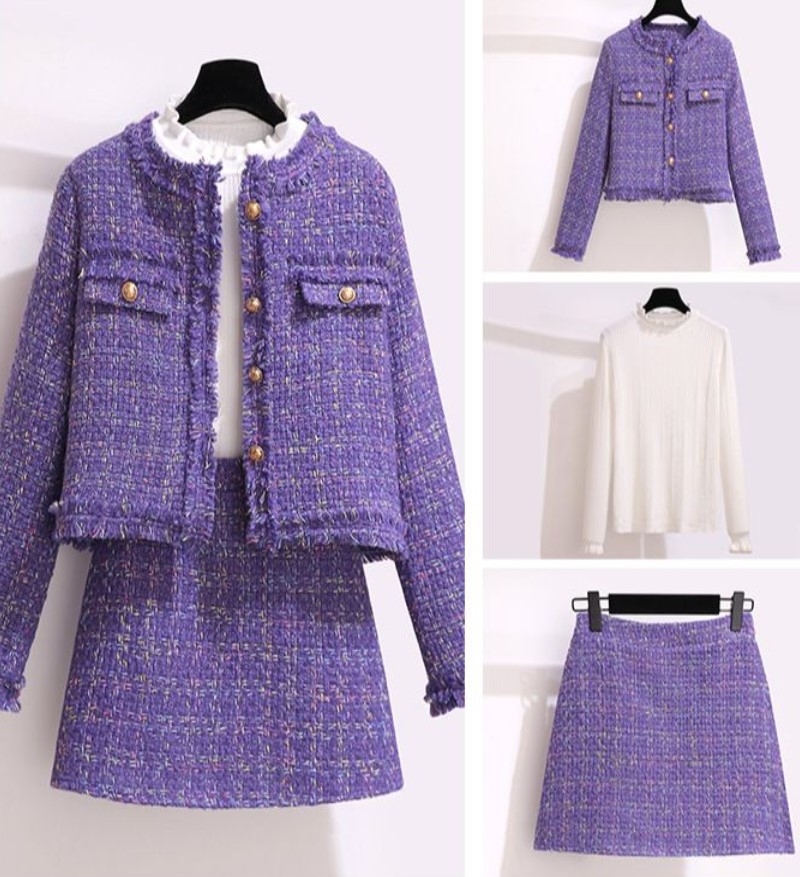 Jack Winter Clothing - 여성용 우아한 트위드 따뜻한 정장, 재킷