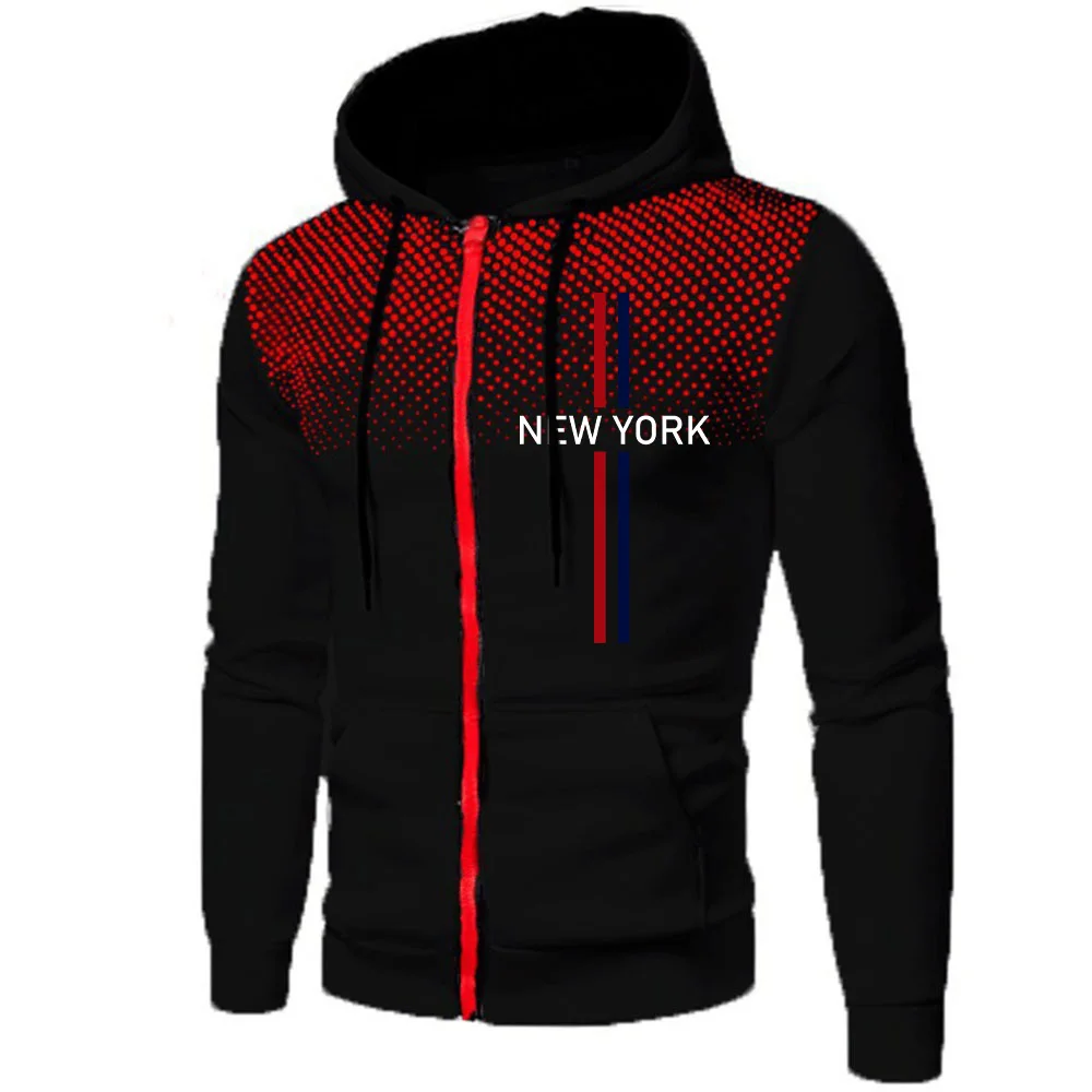 Winter Clothing New York - 뉴욕 프린팅 남성 재킷 캐주얼 지퍼