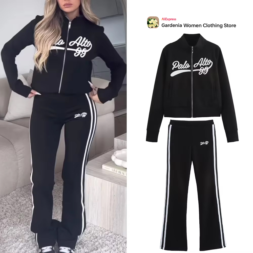Winter Clothing For Sale - 캐주얼 여성용 블랙 대표팀 스포츠 세트