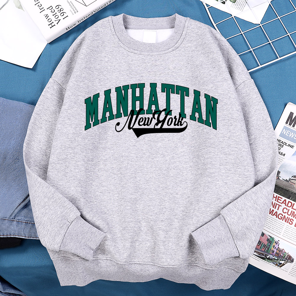 Winter Clothing New York - 뉴욕 맨하탄 레터 스웻셔츠 남성용 모피