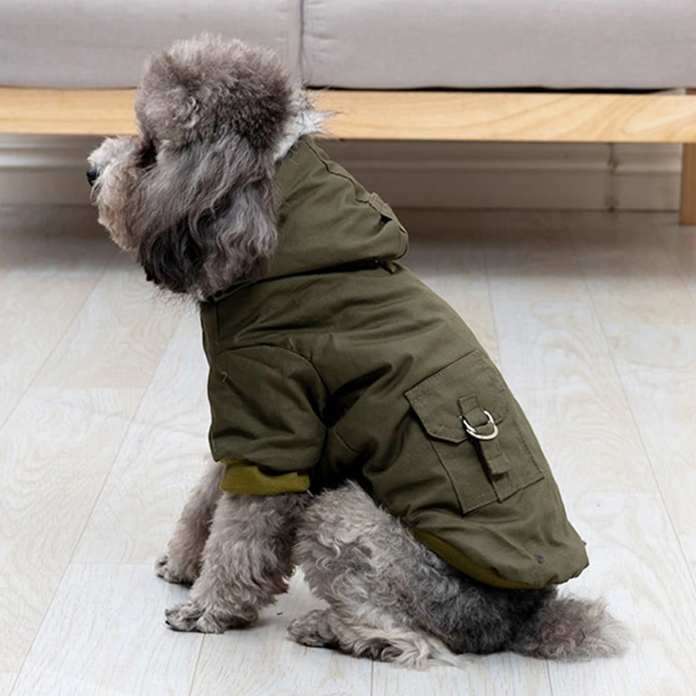 Winter Clothing For Dogs - 겨울용 두꺼운 강아지 하이킹 코트 (후드