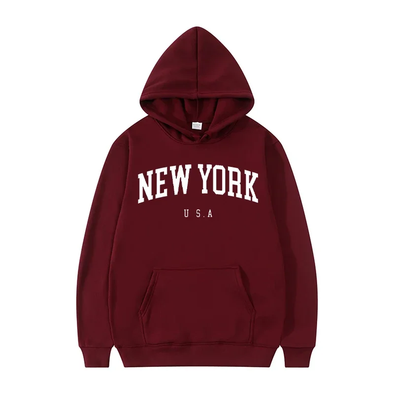 남성 여성 뉴욕 미국 도시 후드티 패션 레터 프린트 그 - Winter Clothing New York 리뷰 및 가격