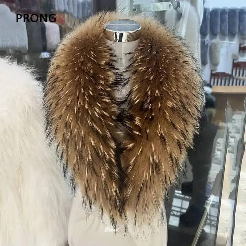 자연 너구리 모피 칼라 리얼 모피 스카프 여성 겨울 럭 - Winter Clothing For Sale 리뷰 및 가격