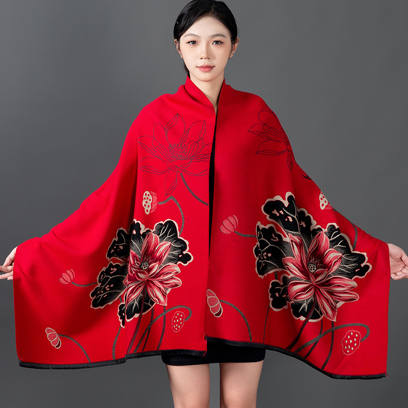 여성 겨울 숄 캐시미어 스카프 플로럴 프린트 숄 랩 파 - Cashmere Scarf Wrap 리뷰 및 가격