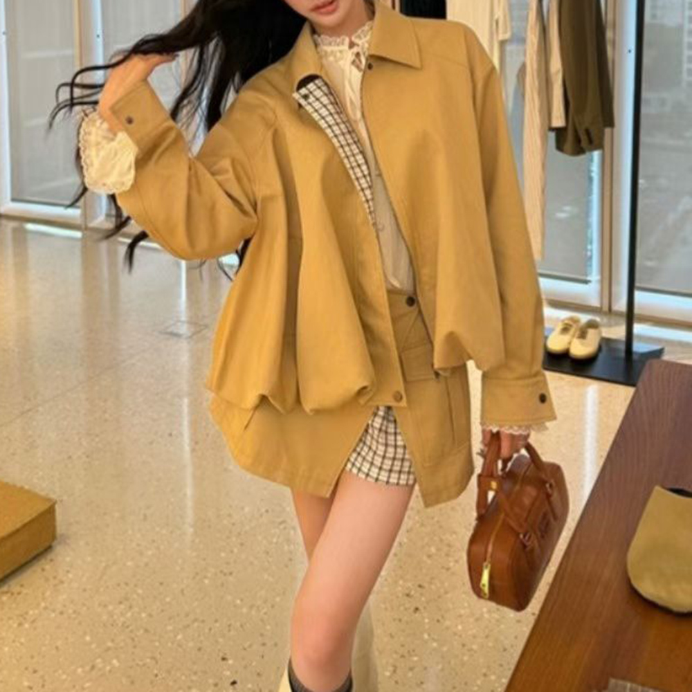 투윈스티일 카크색 스플라이스 포켓 투피스 세트 여성 라 - Winter Clothing For Sale 리뷰 및 가격