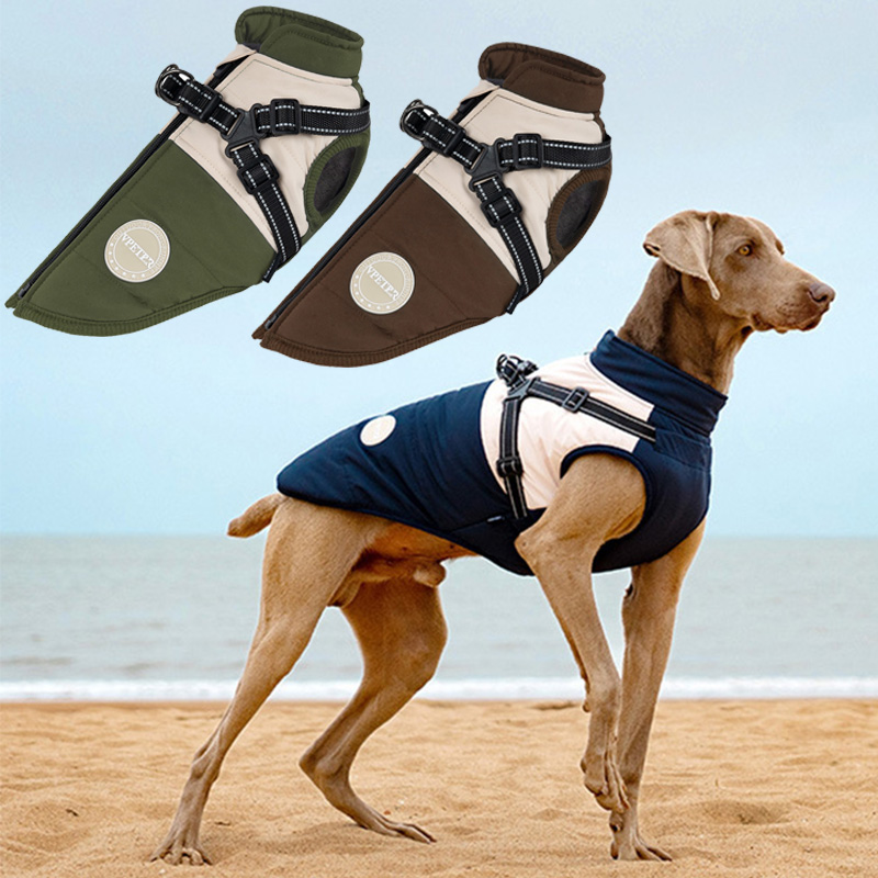 내장형 하네스가 있는 따뜻한 강아지 조끼 방수 반사 강 - Winter Clothing For Dogs 리뷰 및 가격