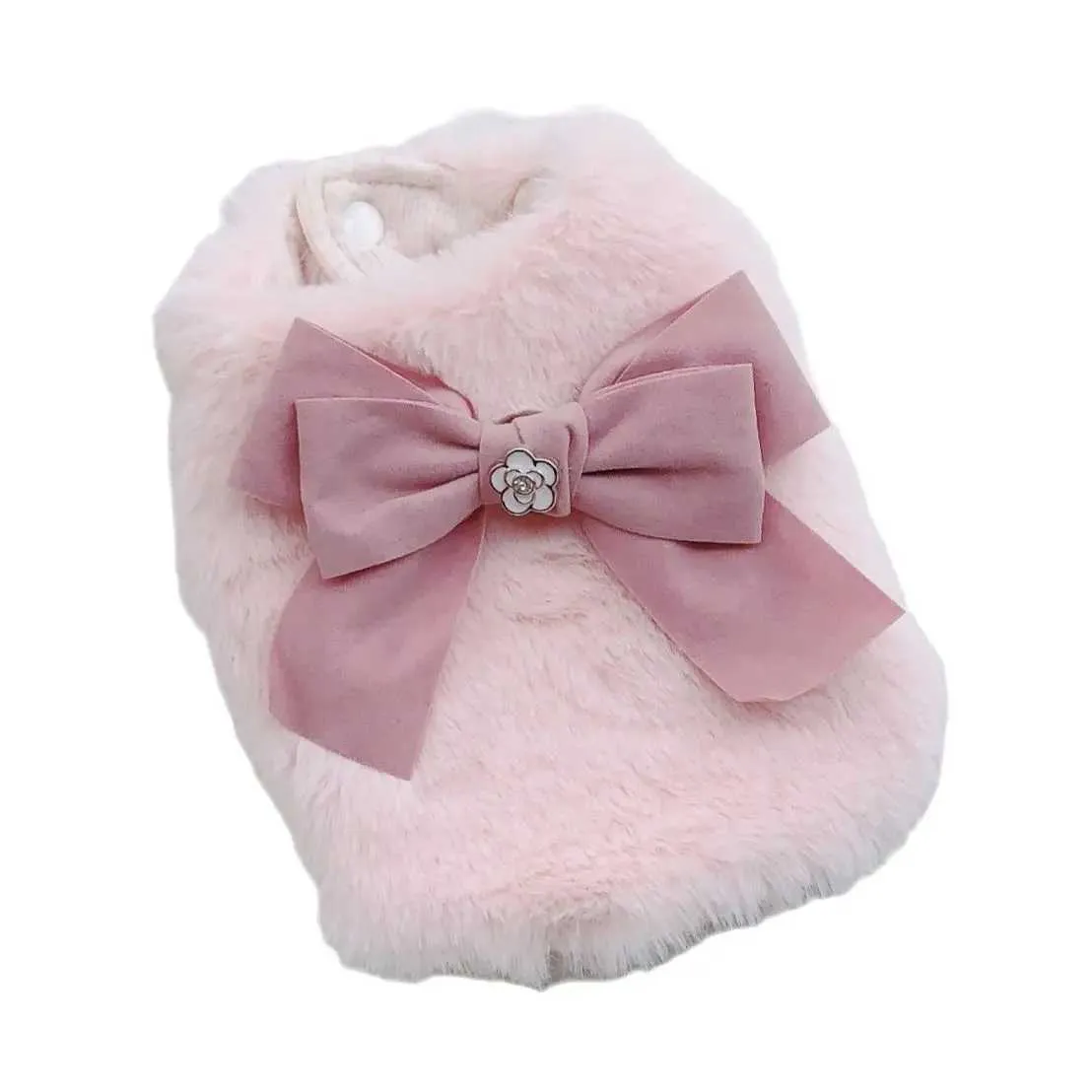 신상품 강아지와 고양이 드레스 조끼 인조 모피와 리본  - Winter Clothing For Dogs 리뷰 및 가격