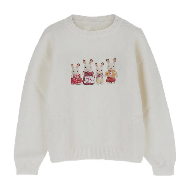 용수철 스웨터, 귀여운 토끼 패턴, 레트로 풀오버, 니 - Winter Clothing Korean 리뷰 및 가격