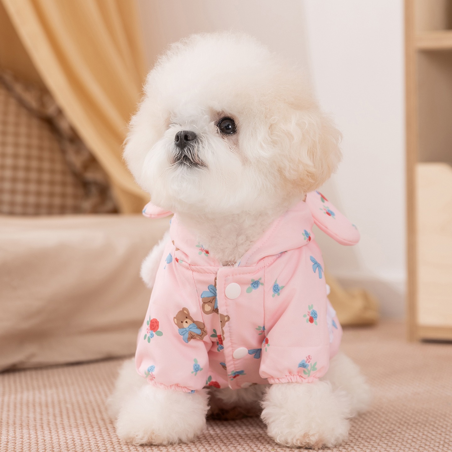 겨울 장미 무늬 강아지 옷 테디 따뜻한 다운 재킷 비숑 - Winter Clothing For Dogs 리뷰 및 가격