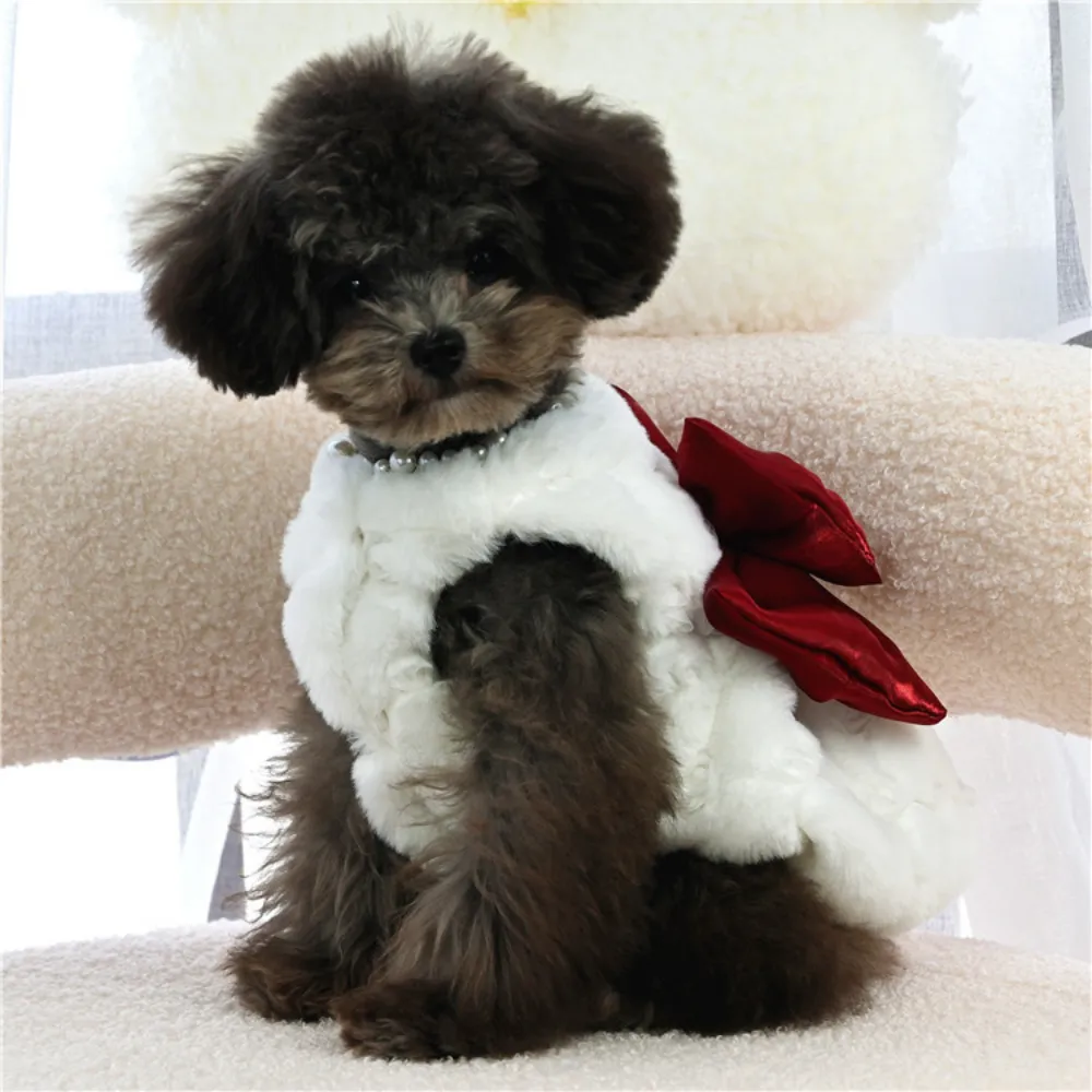 애완 토끼 모피 드레스 귀여운 리본 강아지 옷 가을 겨 - Winter Clothing For Dogs 리뷰 및 가격