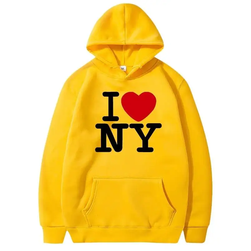 나는 뉴욕을 사랑합니다 프린트 후드티 남성 및 여성 패 - Winter Clothing New York 리뷰 및 가격
