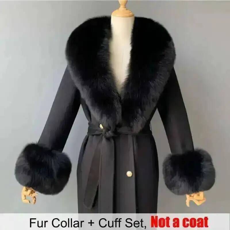 리얼 모피 칼라와 커프스 세트 겨울 코트 액세서리 여성 - Winter Clothing For Sale 리뷰 및 가격
