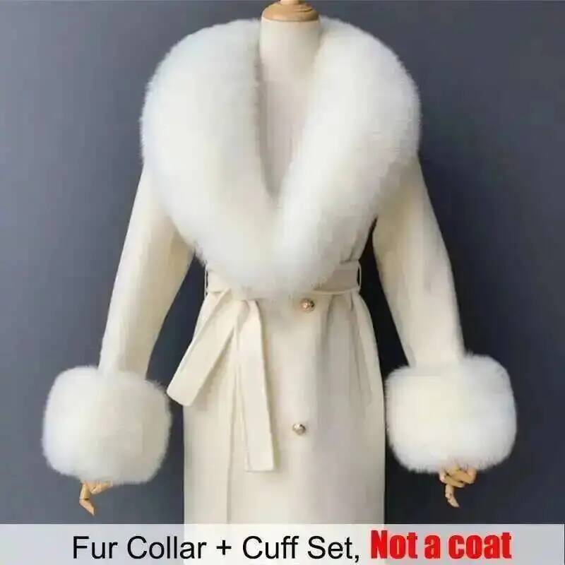 리얼 모피 칼라와 커프스 세트 겨울 코트 액세서리 여성 - Winter Clothing For Sale 리뷰 및 가격