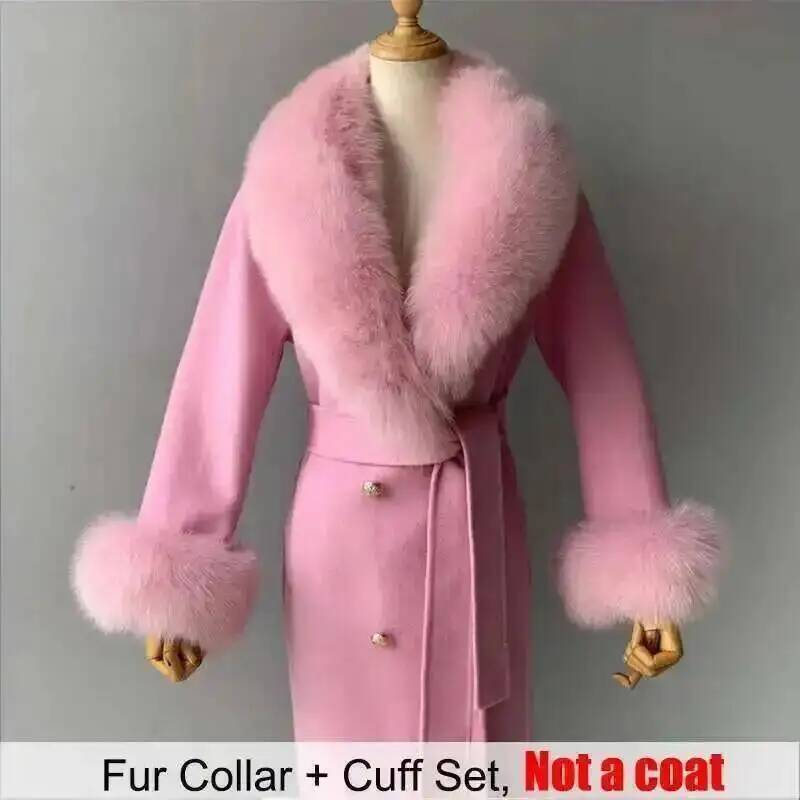 리얼 모피 칼라와 커프스 세트 겨울 코트 액세서리 여성 - Winter Clothing For Sale 리뷰 및 가격