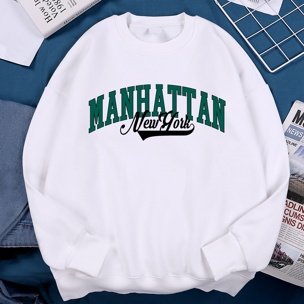 뉴욕 맨하탄 레터 스웻셔츠 남성용 모피 라이너 플리스  - Winter Clothing New York 리뷰 및 가격