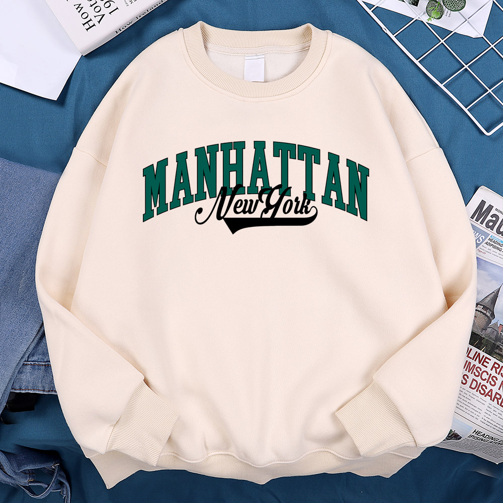 뉴욕 맨하탄 레터 스웻셔츠 남성용 모피 라이너 플리스  - Winter Clothing New York 리뷰 및 가격