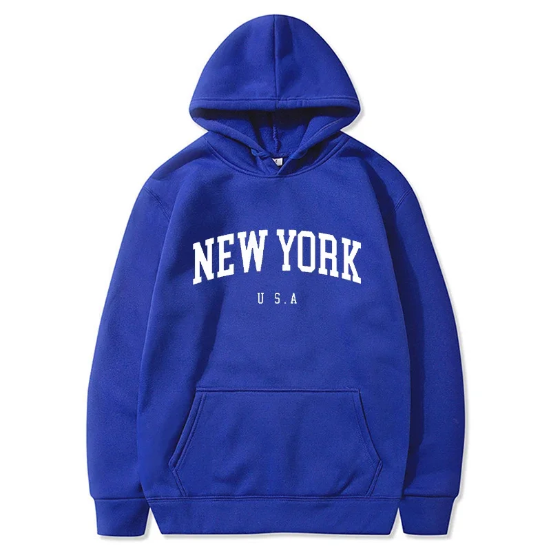 뉴욕 프린트 남성 여성 후드티 야외 스트리트 스포츠 캐 - Winter Clothing New York 리뷰 및 가격