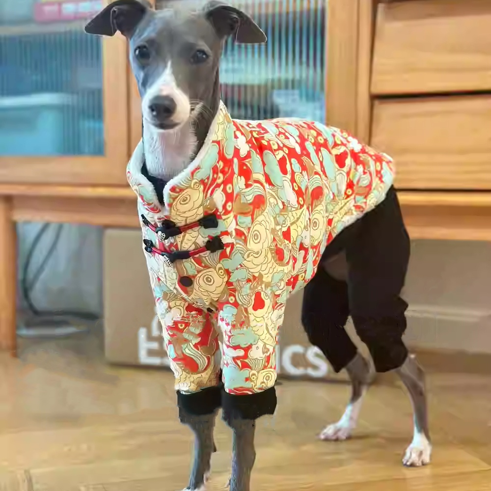 이탈리아 그레이하운드 겨울 따뜻한 긴 소매 레드 코트  - Winter Clothing For Dogs 리뷰 및 가격